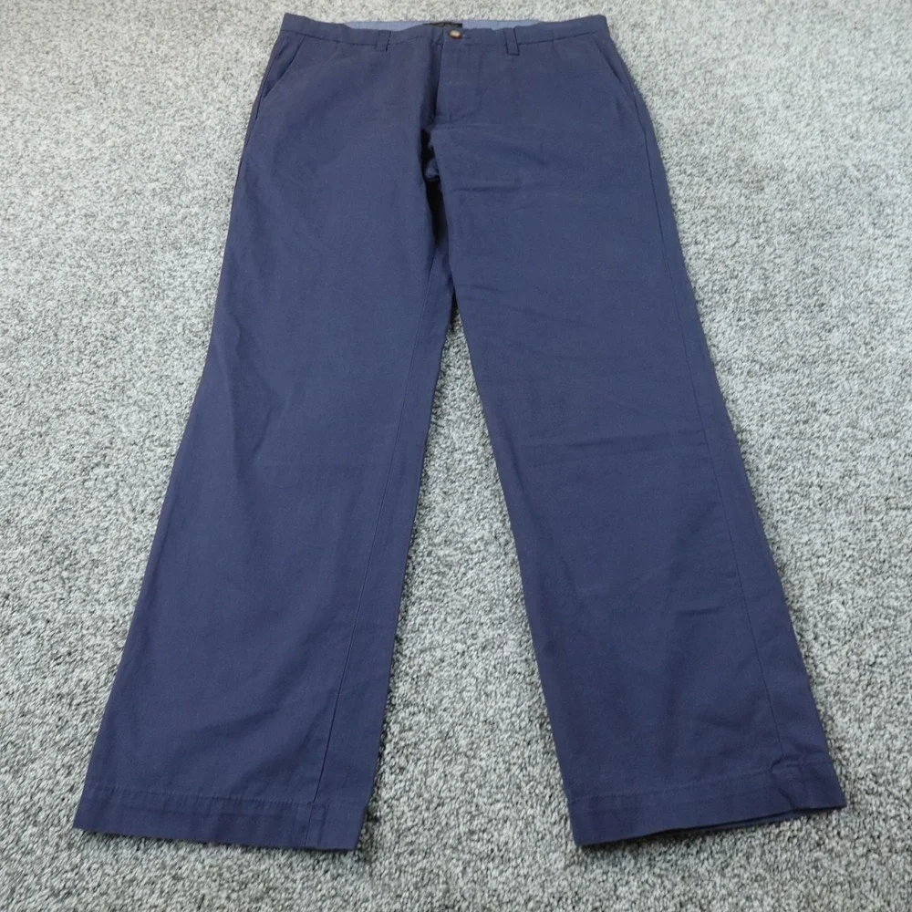 Banana Republic Pants Mens 36X32 Blue Chino Trouser Khaki Flat Front Preppy Work